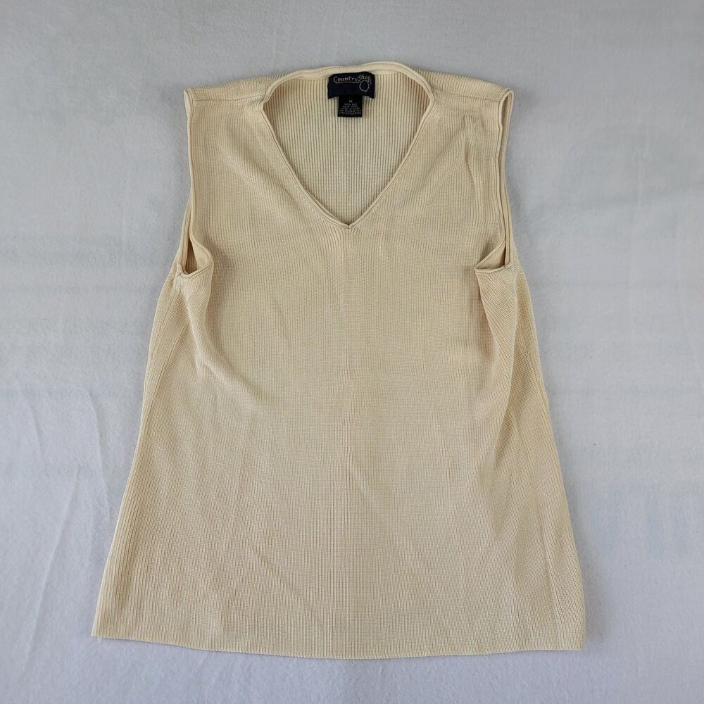 Country Shop 100% Silk vest Cream, Size: Med. Quiet Luxury, classy, minimalist
